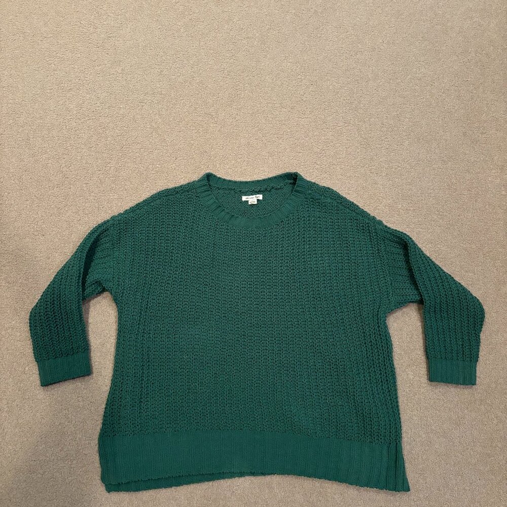 Size small, American Eagle oversized chunky knit sweater in green